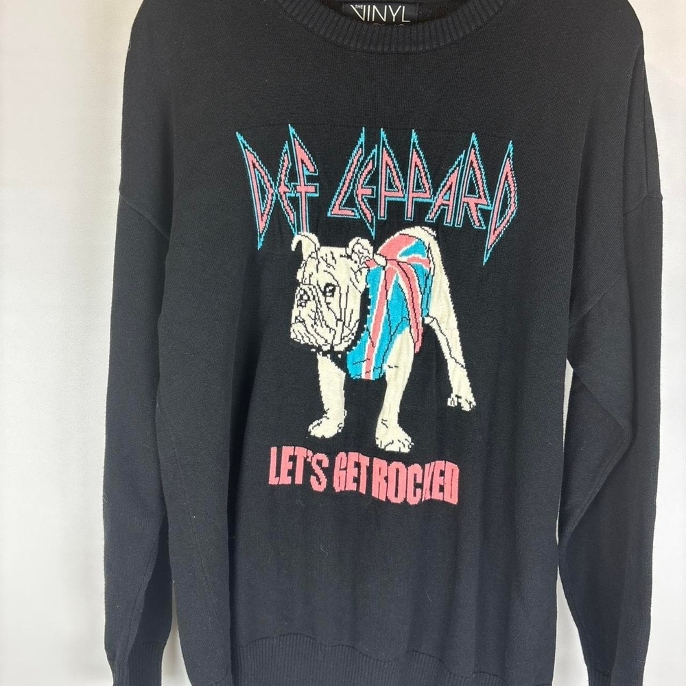 Womens Black Def Leppard "Let's Get Rocked" sweater